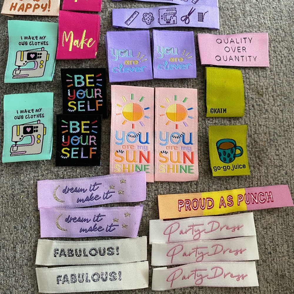 Woven sewing labels lot by Kylie and the machine